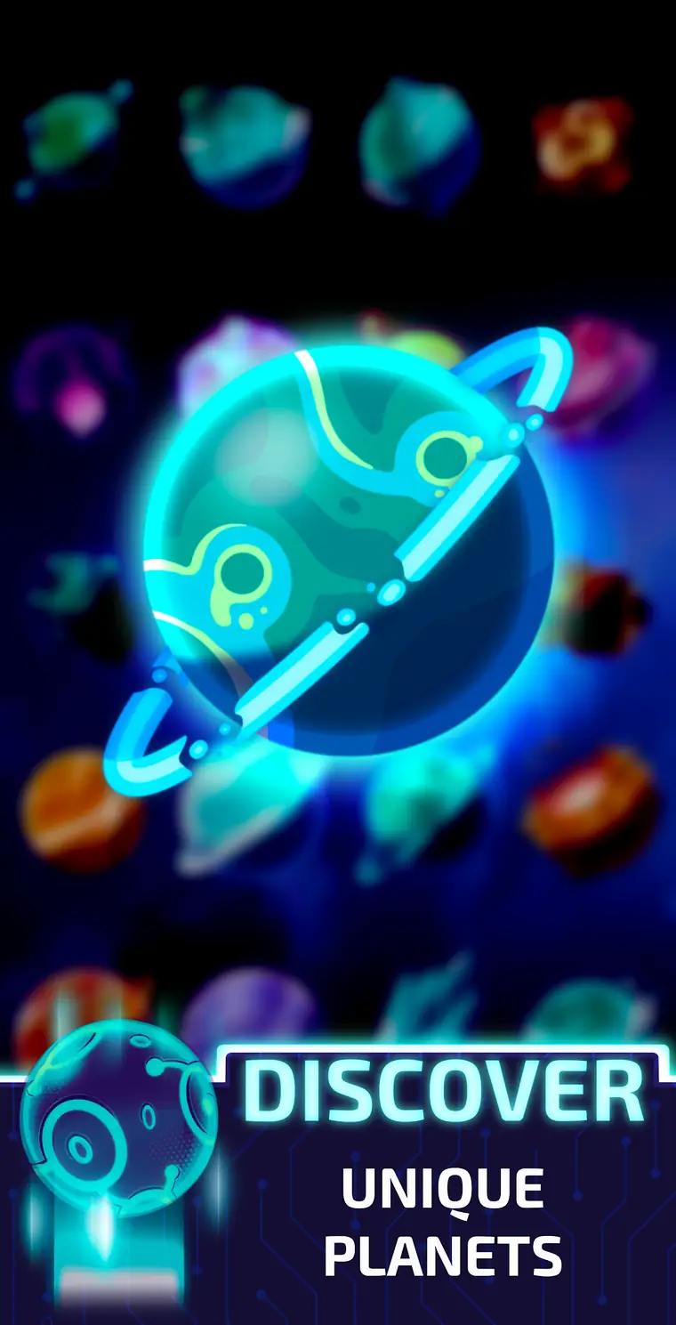 Upgrade screen for planets and managers in Idle Planet Miner
