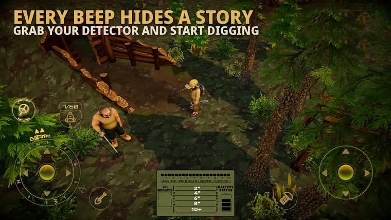 Detector signal display over a forest clearing in Treasure Hunter: Echo of War