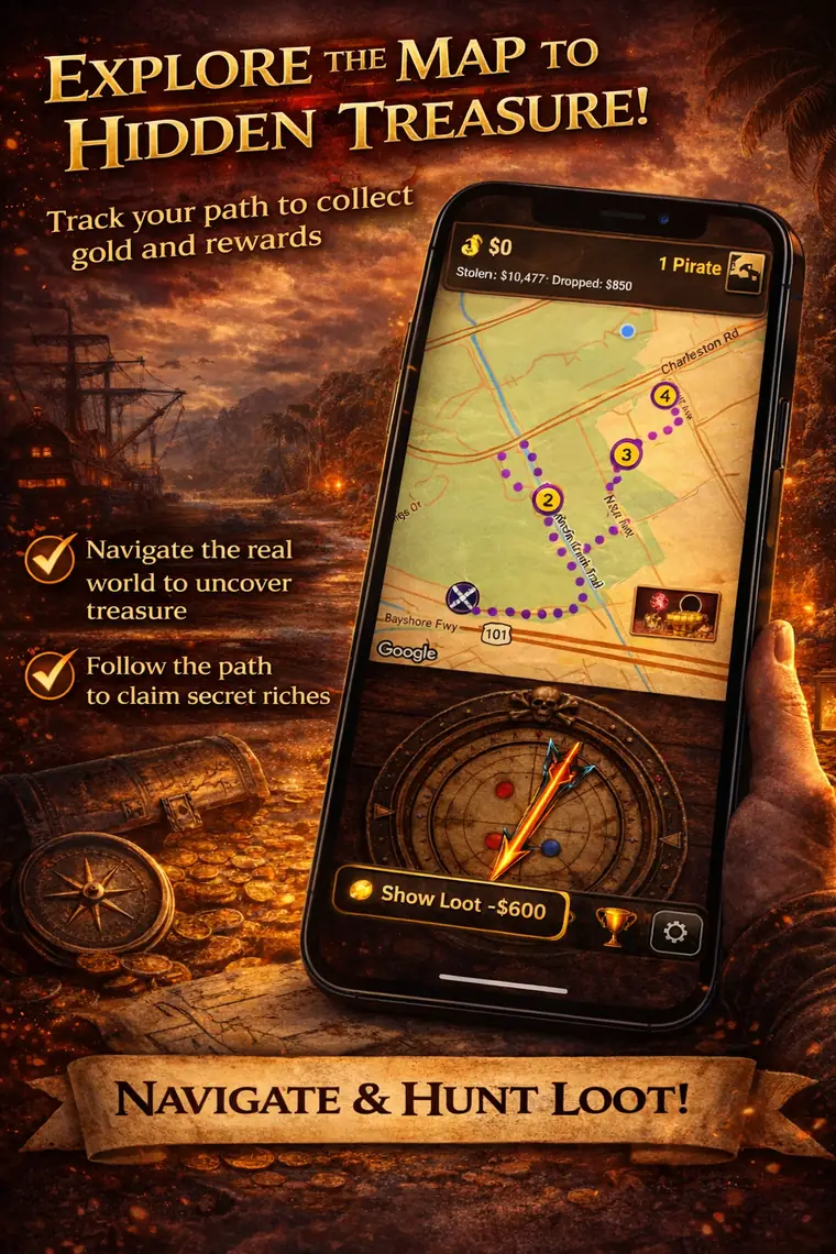 Loot collection screen after catching up to the pirate in Geo Adventure
