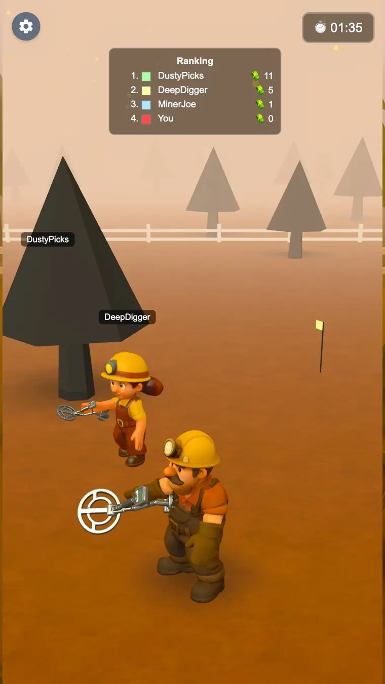 Dig site with a partially uncovered buried object